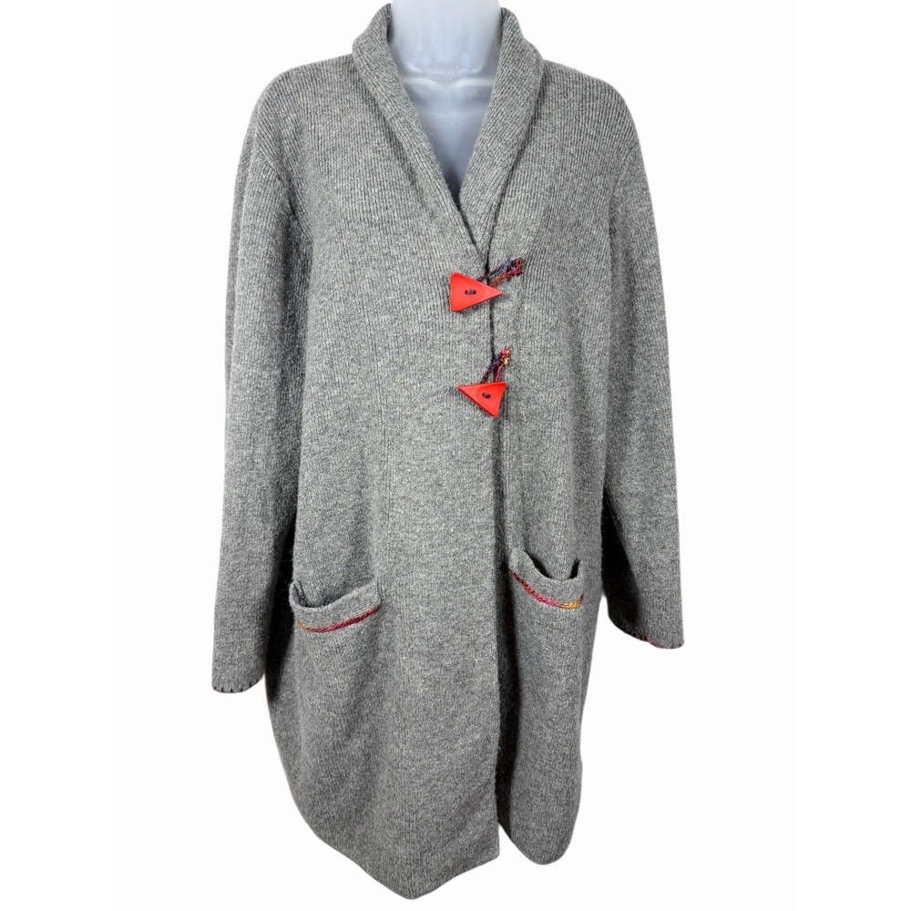 J.Crew Gray Shawl Collar Toggle Cardiganβ Wool Alpaca Cozy Boho Small Custom